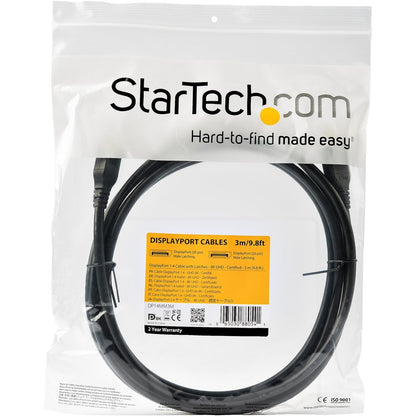 Alternate-Image3 Image for StarTech.com 3 m VESA Certified DisplayPort 1.4 Cable - 8K 60Hz HBR3 HDR - 10 ft Super UHD 4K 120Hz - DP to DP Video Monitor Cord M/M