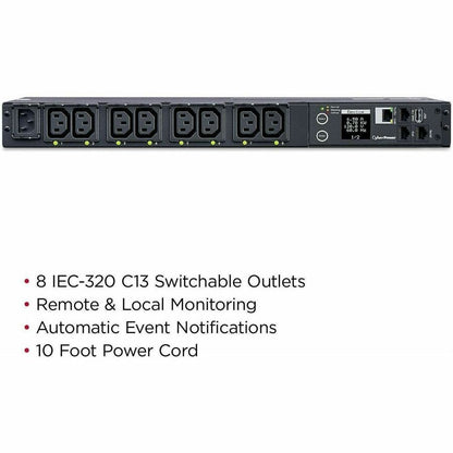 Alternate-Image2 Image for CyberPower PDU41004 Single Phase 100 - 240 VAC 15A Switched PDU