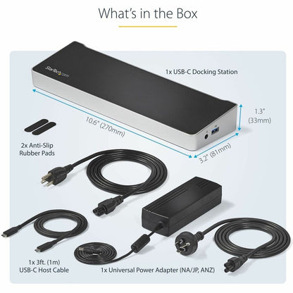 Alternate-Image6 Image for StarTech.com 4K USB-C Dock, Triple UHD 4K Monitor Docking Station, Mac & Windows, HDMI & DisplayPort, 100W PD, 5x USB 5Gbps Hub, TAA