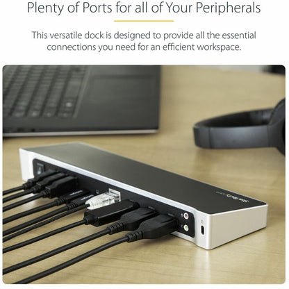 Alternate-Image3 Image for StarTech.com 4K USB-C Dock, Triple UHD 4K Monitor Docking Station, Mac & Windows, HDMI & DisplayPort, 100W PD, 5x USB 5Gbps Hub, TAA