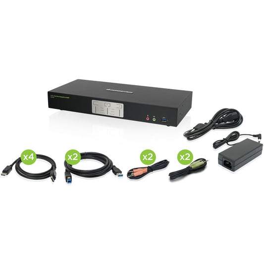 Main Image for IOGEAR 2-Port 4K Dual View DisplayPort KVMP with USB 3.0 Hub and Audio (TAA)