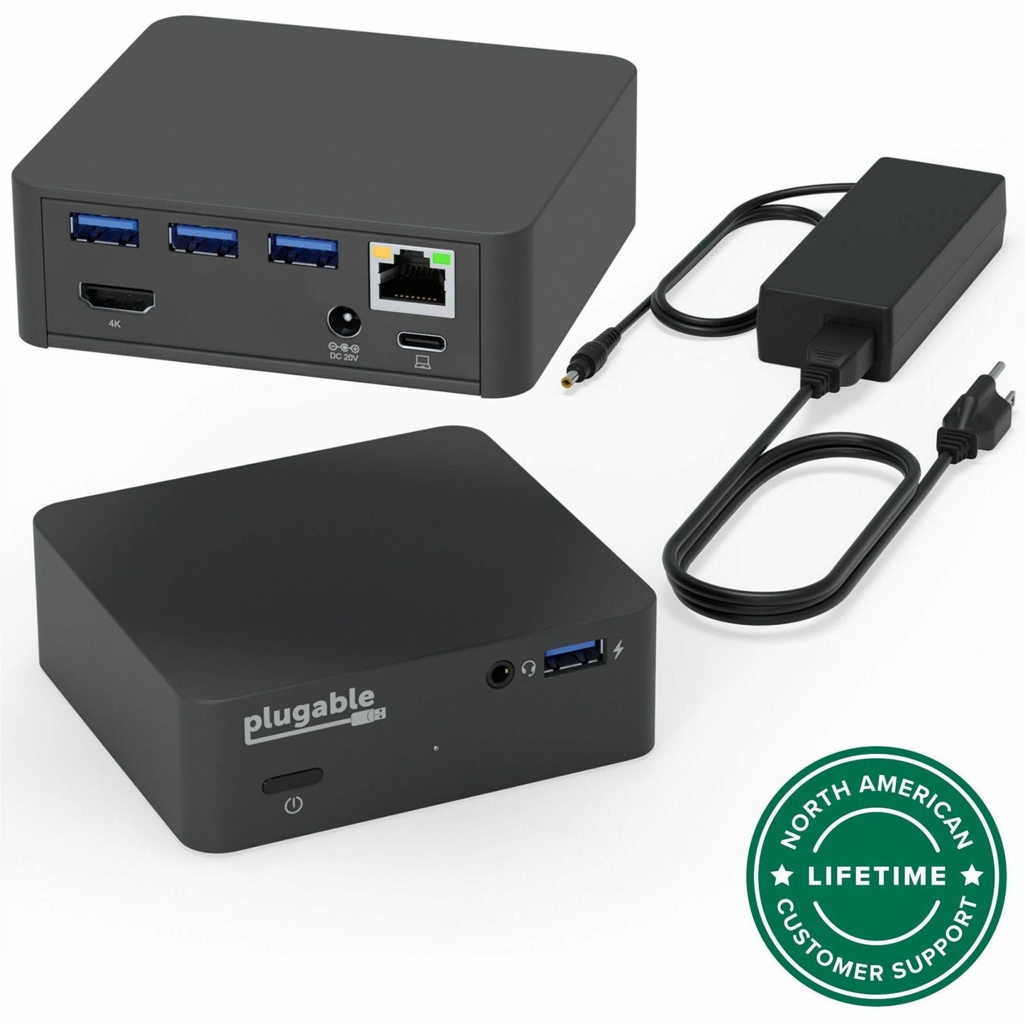 Main Image for Plugable USB C Dock with 85W Charging Compatible with Thunderbolt 3 and USB-C MacBooks and Select Windows Laptops