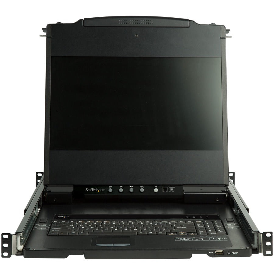 Alternate-Image1 Image for StarTech.com Dual Rail Rackmount KVM Console HD 1080p - DVI/VGA KVM w/17" LCD Monitor - 1U LCD KVM Server Rack Drawer w/Cables USB Support