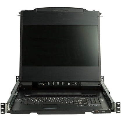 Alternate-Image1 Image for StarTech.com Dual Rail Rackmount KVM Console HD 1080p - DVI/VGA KVM w/17" LCD Monitor - 1U LCD KVM Server Rack Drawer w/Cables USB Support