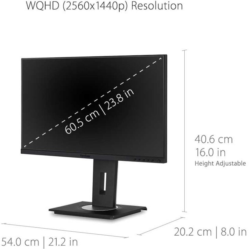 Alternate-Image9 Image for ViewSonic VG2455-2K 24 Inch IPS 1440p Monitor with USB C 3.1, HDMI, DisplayPort and 40 Degree Tilt Ergonomics for Home and Office