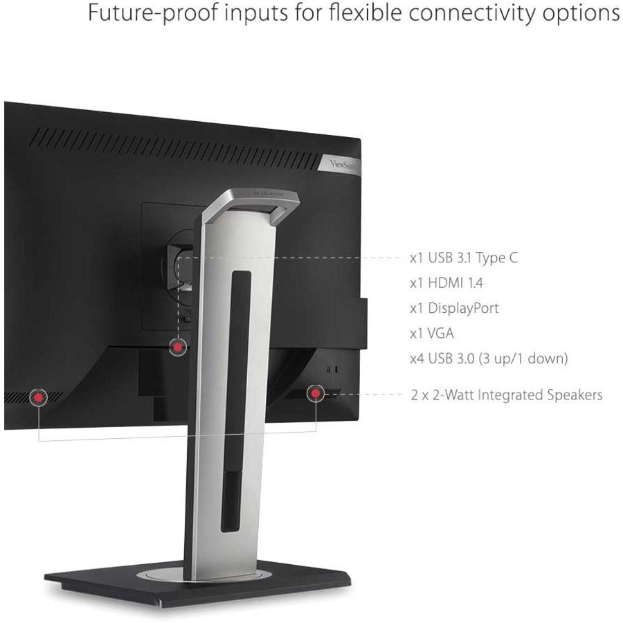 Alternate-Image10 Image for ViewSonic VG2455-2K 24 Inch IPS 1440p Monitor with USB C 3.1, HDMI, DisplayPort and 40 Degree Tilt Ergonomics for Home and Office