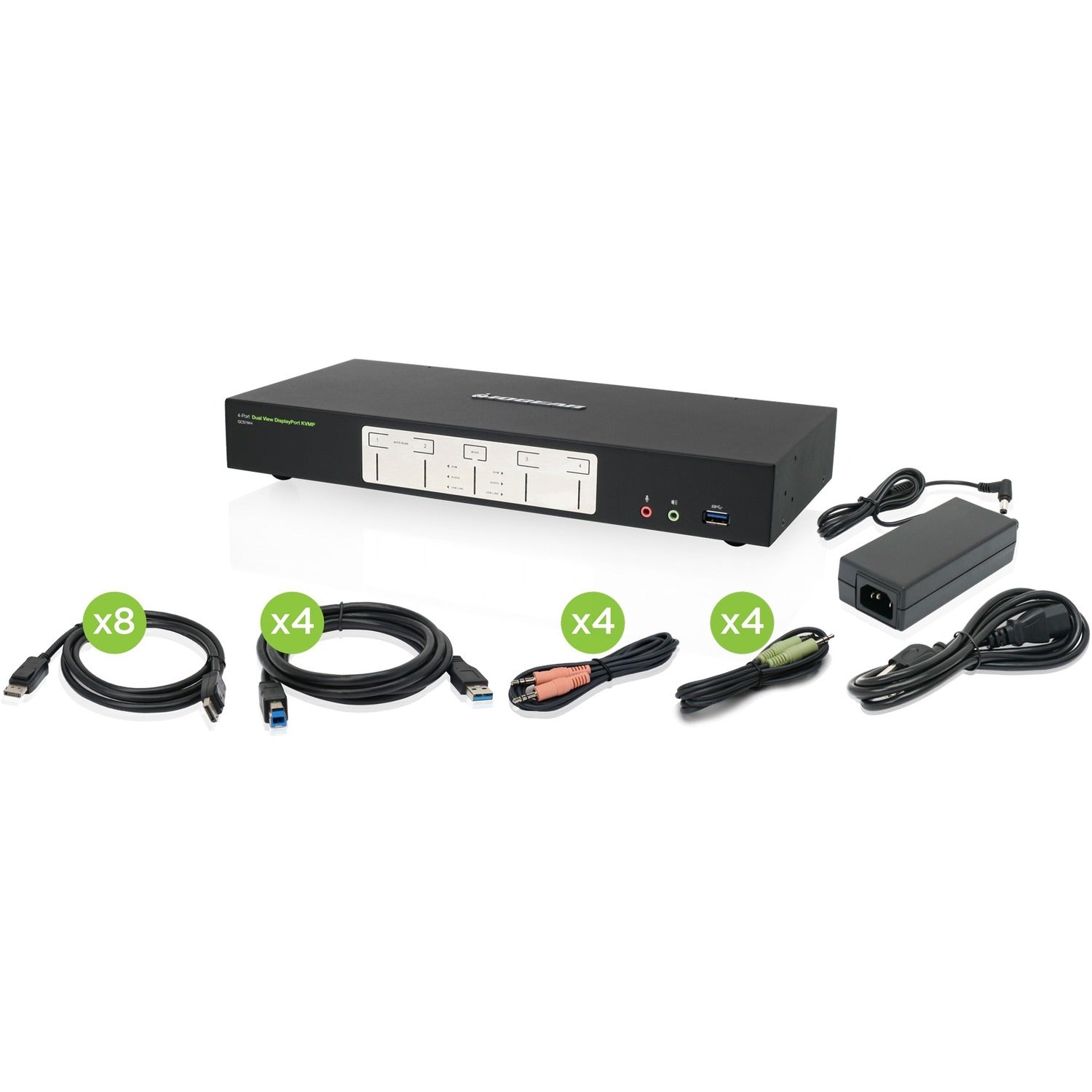 Main Image for IOGEAR 4-Port 4K Dual View DisplayPort KVMP with USB 3.0 Hub and Audio (TAA)