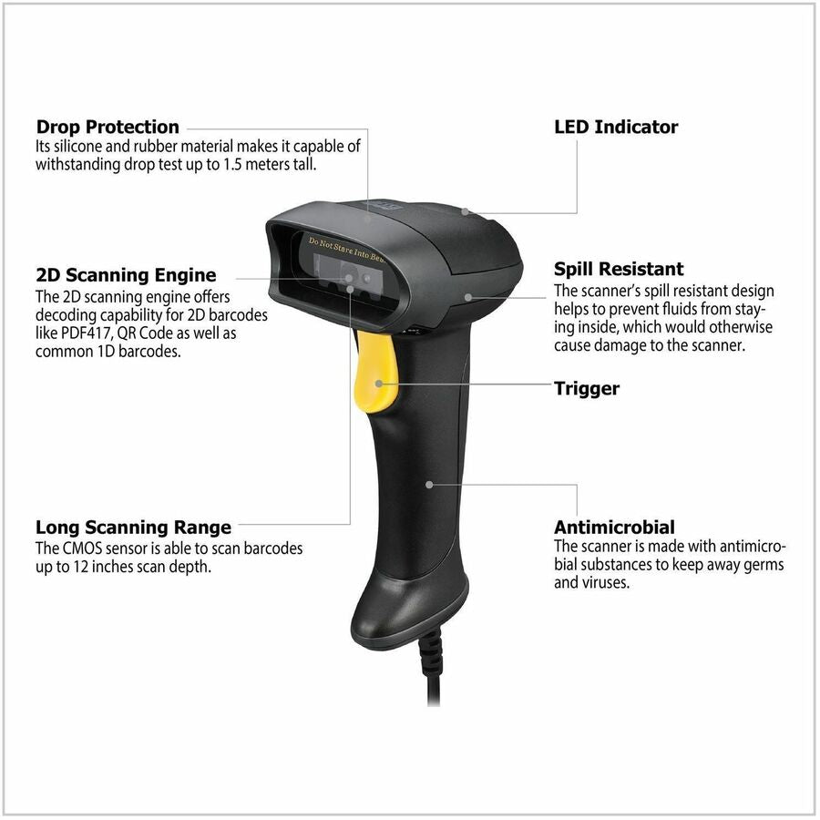 Alternate-Image4 Image for Adesso NuScan 2500TU Spill Resistant Antimicrobial 2D Barcode Scanner