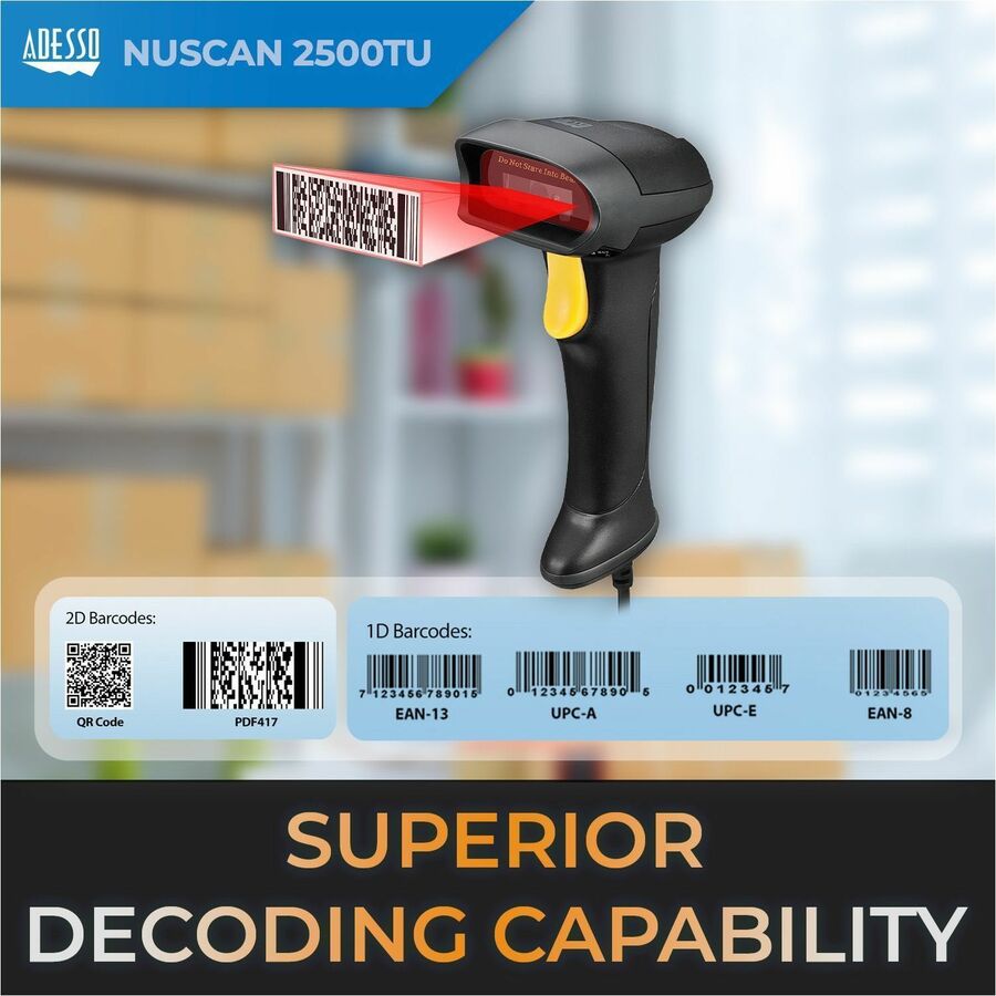 Alternate-Image10 Image for Adesso NuScan 2500TU Spill Resistant Antimicrobial 2D Barcode Scanner