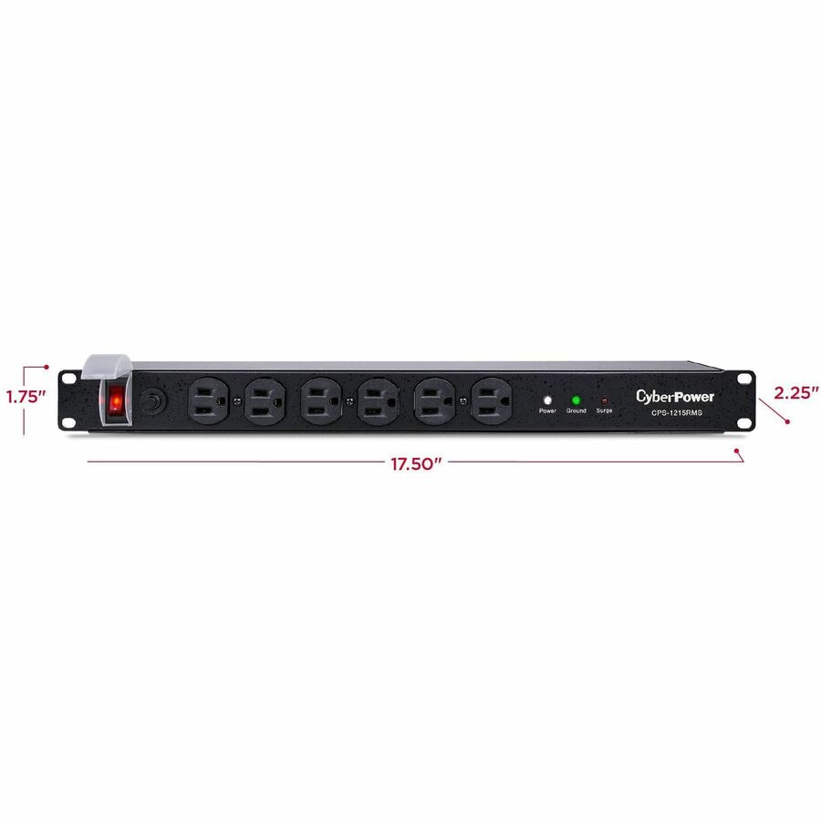 Alternate-Image3 Image for CyberPower CPS1215RMS Rackbar 12 - Outlet Surge Protector with 1800 J Surge Suppression