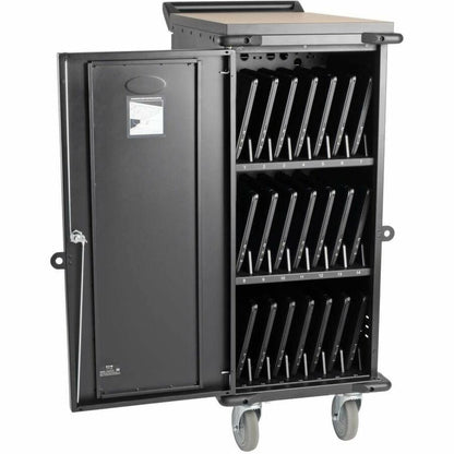 Alternate-Image2 Image for Eaton Tripp Lite Series 21-Device AC Charging Cart for Laptops and Chromebooks - 120V, NEMA 5-15P, 10 ft. (3.05 m) Cord, Black