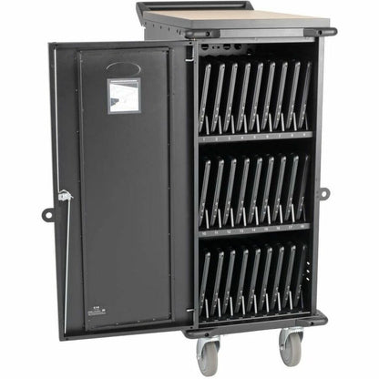 Alternate-Image2 Image for Eaton Tripp Lite Series 27-Device AC Charging Cart for Laptops and Chromebooks - 120V, NEMA 5-15P, 10 ft. (3.05 m) Cord, Black