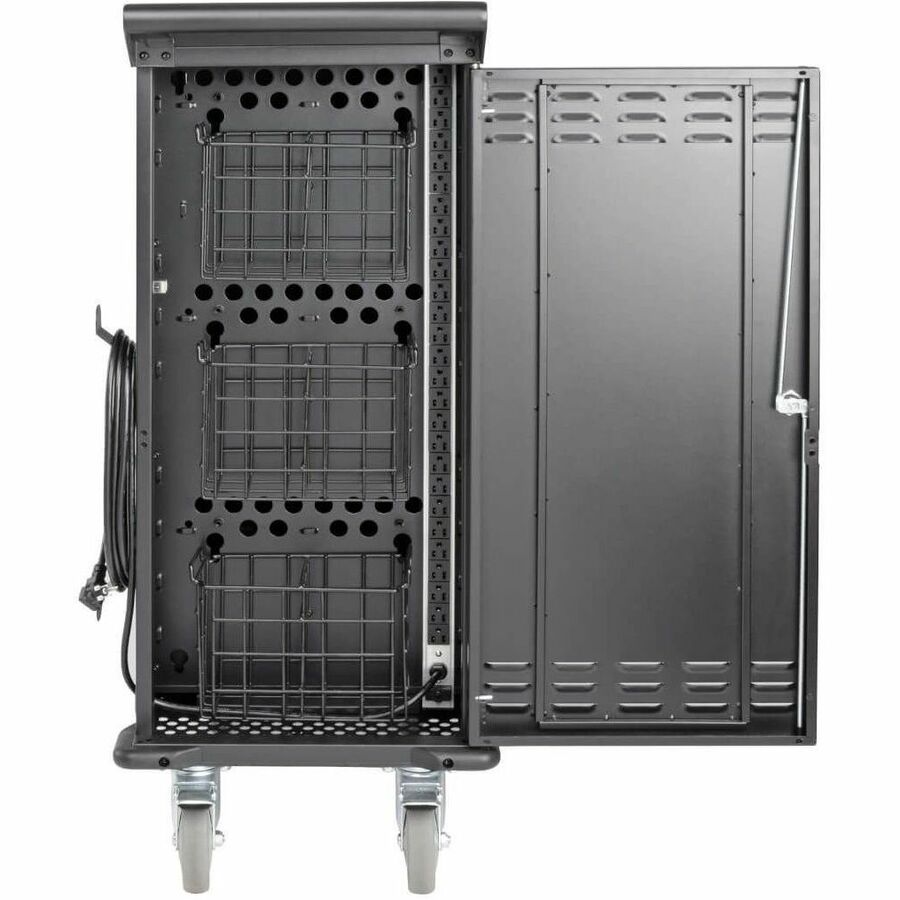Alternate-Image5 Image for Eaton Tripp Lite Series 27-Device AC Charging Cart for Laptops and Chromebooks - 120V, NEMA 5-15P, 10 ft. (3.05 m) Cord, Black