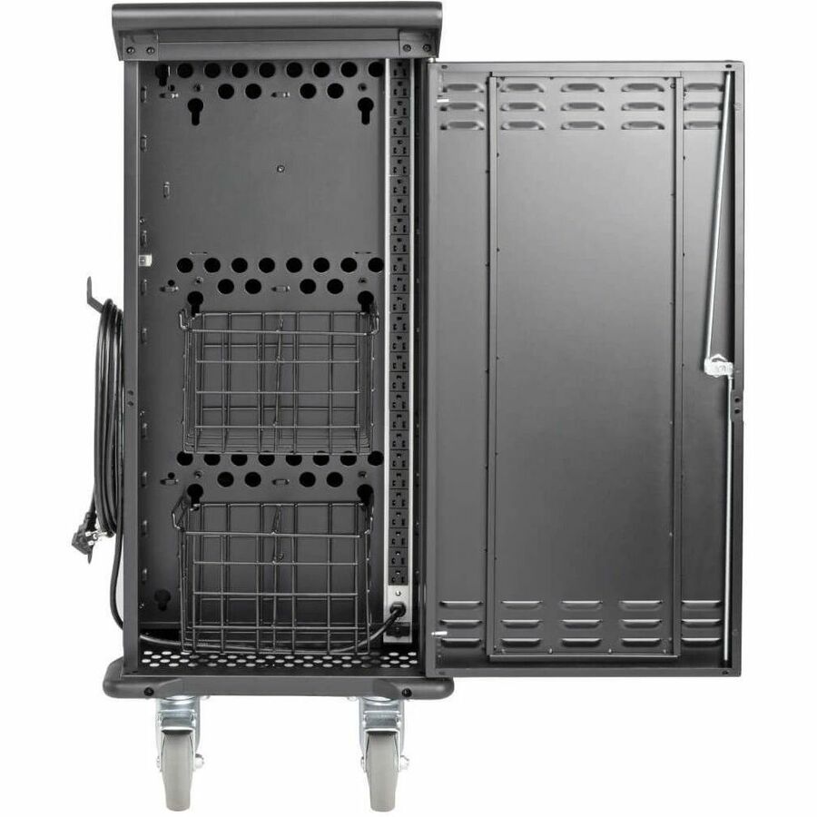 Alternate-Image7 Image for Eaton Tripp Lite Series 27-Device AC Charging Cart for Laptops and Chromebooks - 120V, NEMA 5-15P, 10 ft. (3.05 m) Cord, Black