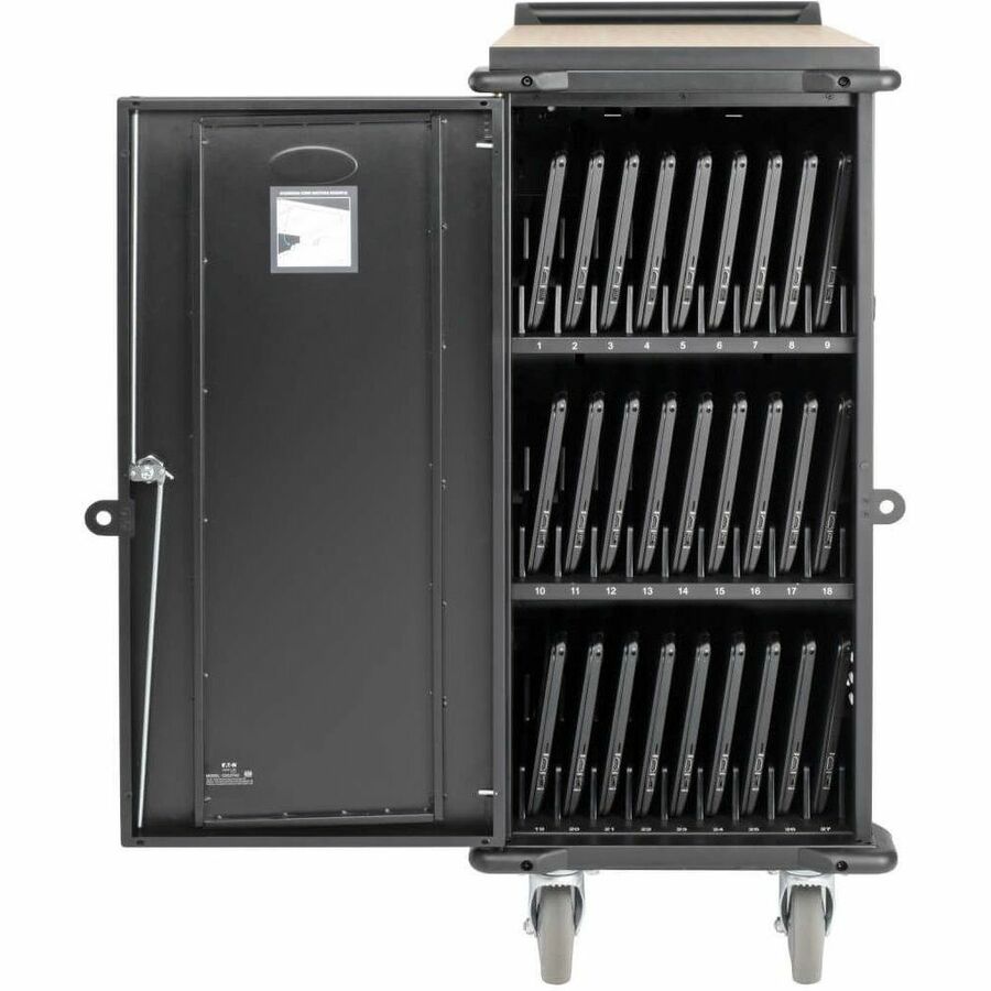 Alternate-Image4 Image for Eaton Tripp Lite Series 27-Device AC Charging Cart for Laptops and Chromebooks - 120V, NEMA 5-15P, 10 ft. (3.05 m) Cord, Black