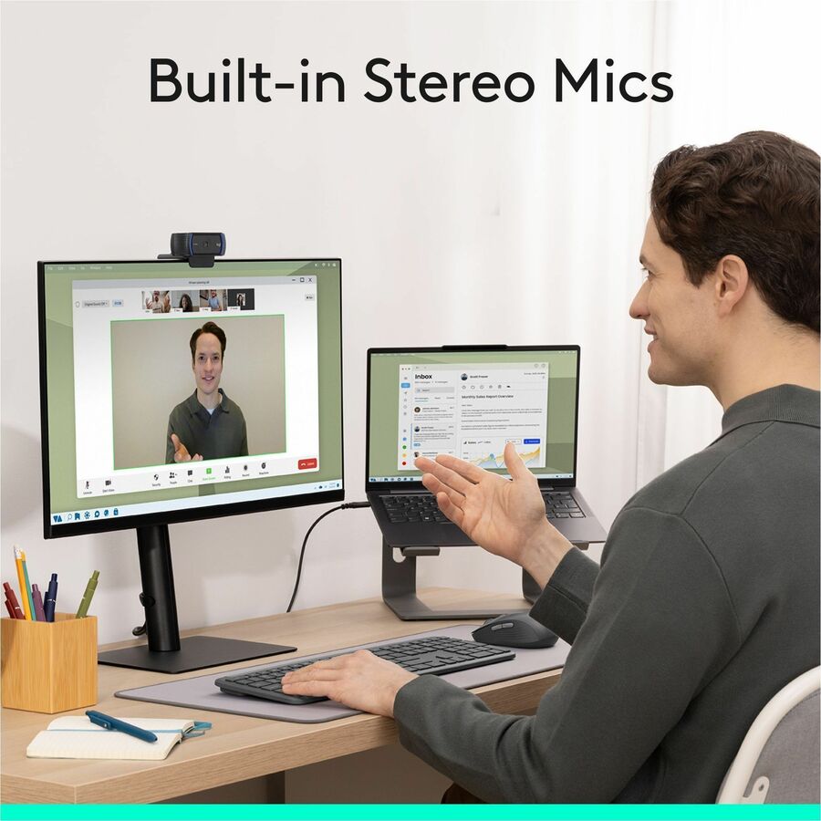 Alternate-Image3 Image for Logitech C920S Full HD Pro Webcam, 1080p/30fps Video Calling, Clear Stereo Audio, Light Correction, Privacy Shutter