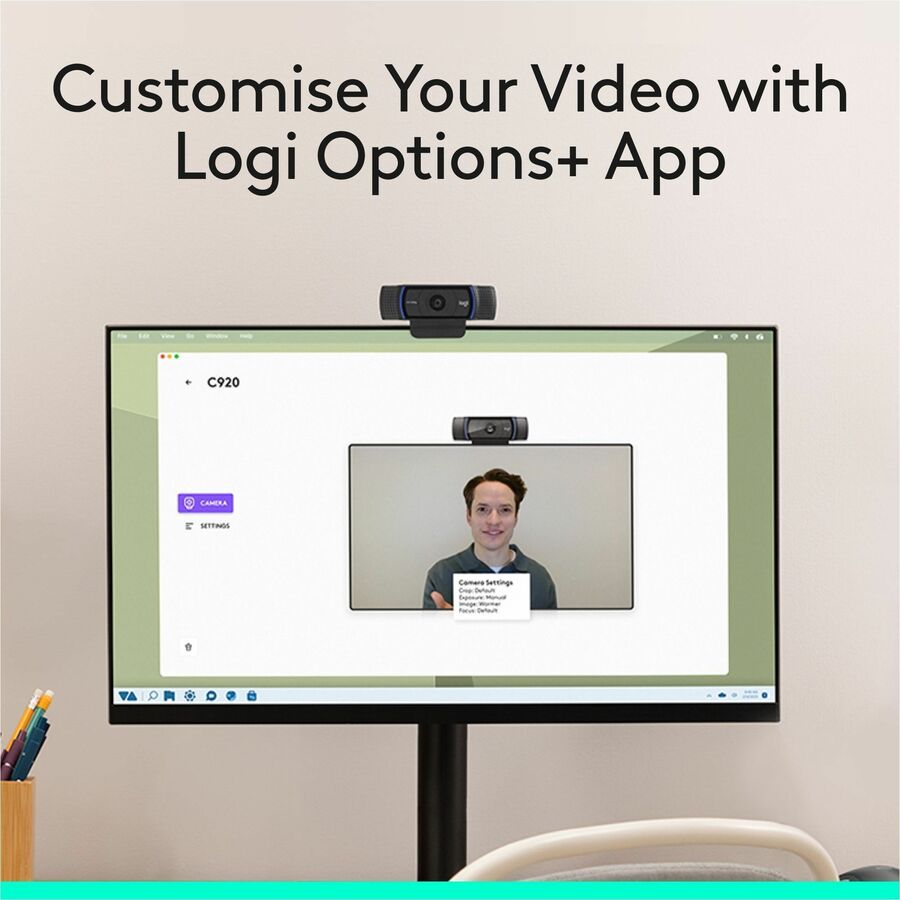 Alternate-Image9 Image for Logitech C920S Full HD Pro Webcam, 1080p/30fps Video Calling, Clear Stereo Audio, Light Correction, Privacy Shutter