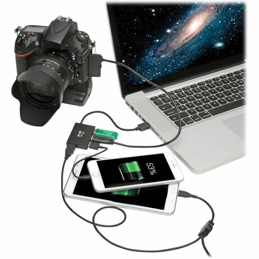 Alternate-Image1 Image for Tripp Lite by Eaton 4-Port Slim Portable USB-A Hub - USB 3.x (5Gbps) Aluminum Housing