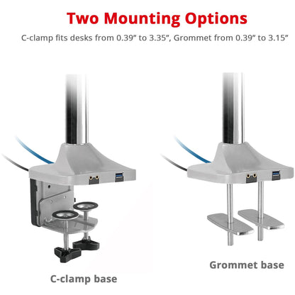 Alternate-Image2 Image for SIIG Dual Monitor Gas Spring Desk Mount with USB Port - 17" to 32"
