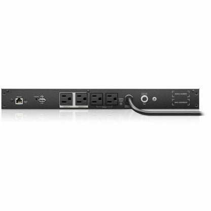Rear Image for APC Smart-UPS, Line Interactive, 500VA, Lithium-ion, Rackmount 1U, 120V, 4x NEMA 5-15R outlets, Network Card, Short Depth