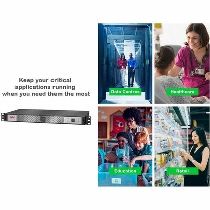 Alternate-Image5 Image for APC Smart-UPS, Line Interactive, 500VA, Lithium-ion, Rackmount 1U, 120V, 4x NEMA 5-15R outlets, Network Card, Short Depth