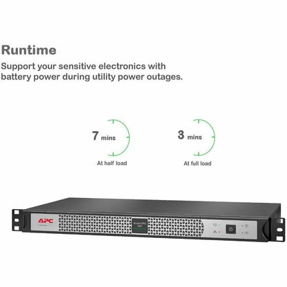 Alternate-Image3 Image for APC Smart-UPS, Line Interactive, 500VA, Lithium-ion, Rackmount 1U, 120V, 4x NEMA 5-15R outlets, Network Card, Short Depth
