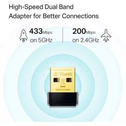 Alternate-Image4 Image for TP-Link Archer T2U Nano - IEEE 802.11ac Dual Band Wi-Fi Adapter for PC Desktop/Notebook