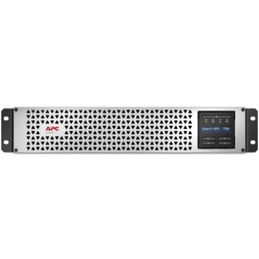 Front Image for APC Smart-UPS, Line Interactive, 750VA, Lithium-ion, Rackmount 2U, 120V, 6x NEMA 5-15R outlets, SmartConnect Port+SmartSlot, Short Depth, AVR, LCD