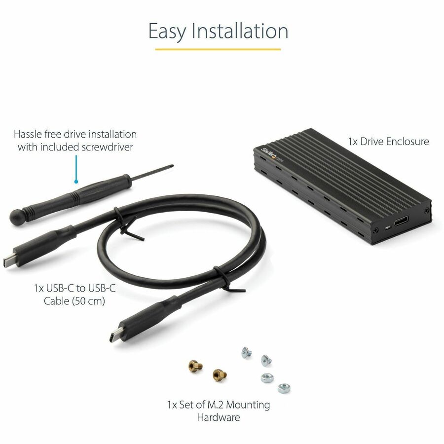 Alternate-Image5 Image for StarTech.com USB-C (10Gbps) to M.2 NVMe SSD Enclosure - Portable M.2 PCIe Aluminum Case - 1GB/s Read & Write - Mac & PC