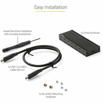Alternate-Image5 Image for StarTech.com USB-C (10Gbps) to M.2 NVMe SSD Enclosure - Portable M.2 PCIe Aluminum Case - 1GB/s Read & Write - Mac & PC