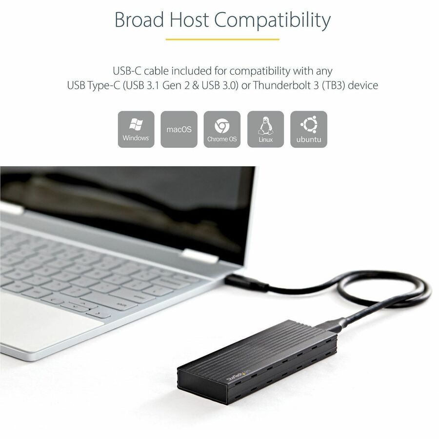 Alternate-Image4 Image for StarTech.com USB-C (10Gbps) to M.2 NVMe SSD Enclosure - Portable M.2 PCIe Aluminum Case - 1GB/s Read & Write - Mac & PC