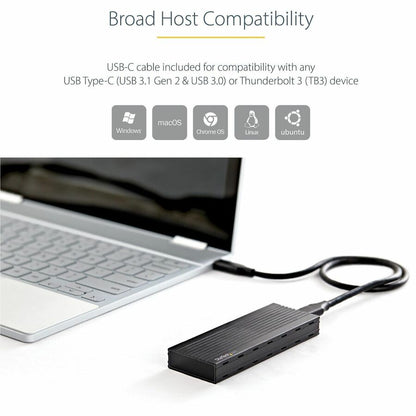 Alternate-Image4 Image for StarTech.com USB-C (10Gbps) to M.2 NVMe SSD Enclosure - Portable M.2 PCIe Aluminum Case - 1GB/s Read & Write - Mac & PC