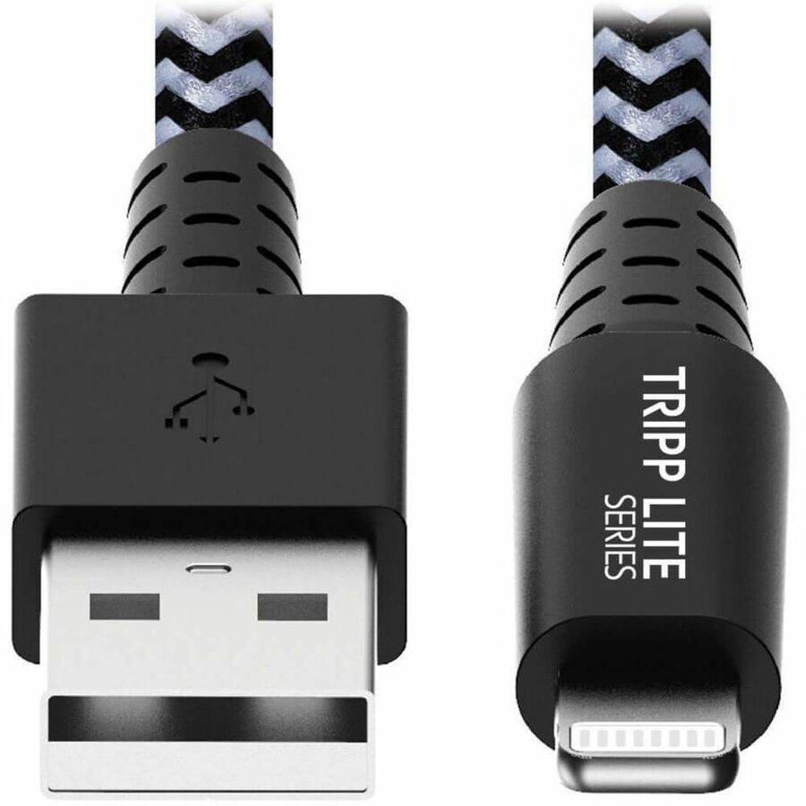 Alternate-Image2 Image for Eaton Tripp Lite Series Heavy-Duty USB-A to Lightning Sync/Charge Cable, MFi Certified - M/M, USB 2.0, 10 ft. (3.05 m)