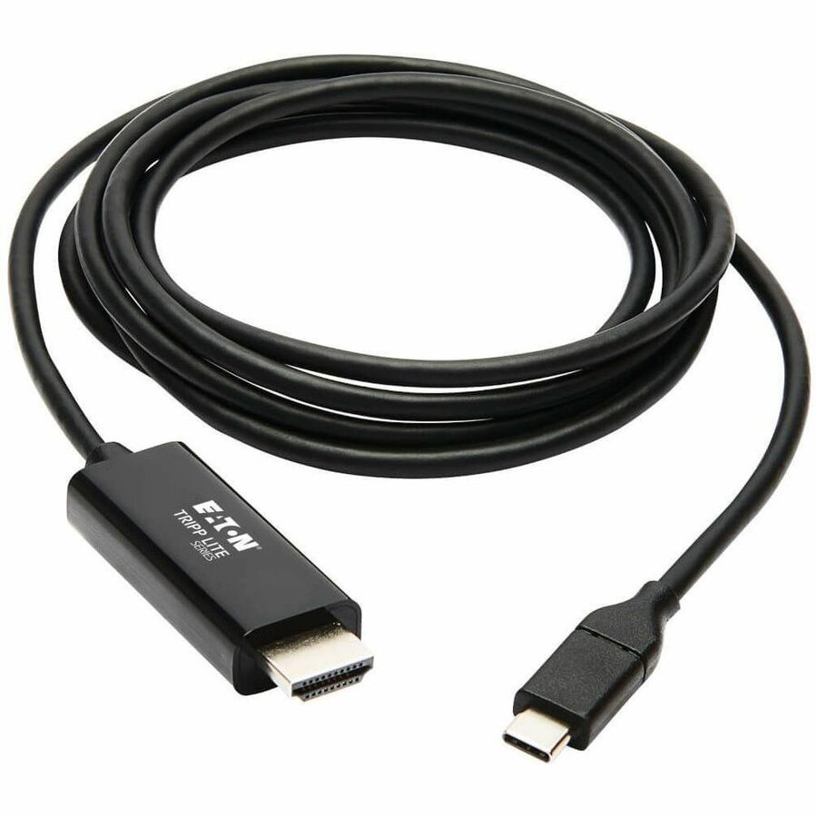 Alternate-Image1 Image for Eaton Tripp Lite Series USB-C to HDMI Adapter Cable (M/M), 4K 60 Hz, 4:4:4, Thunderbolt 3 Compatible, Black, 6 ft. (1.8 m)