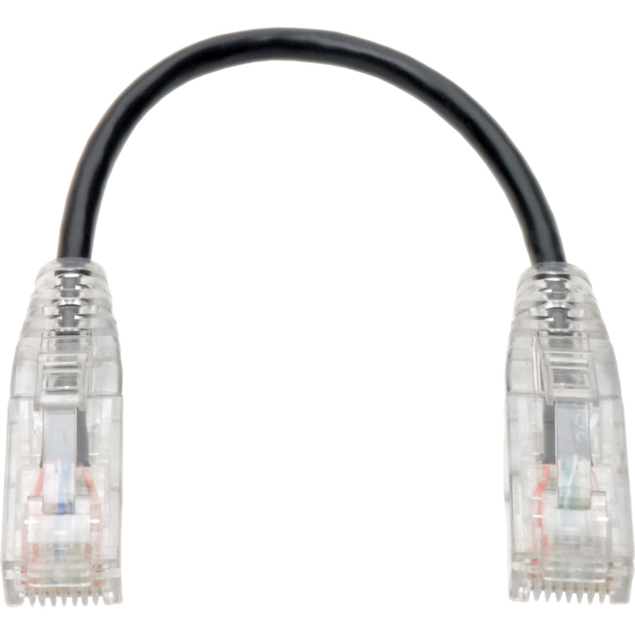 Alternate-Image3 Image for Eaton Tripp Lite Series Cat6 Gigabit Snagless Slim UTP Ethernet Cable (RJ45 M/M), PoE, Black, 8-in. (20.32 cm)