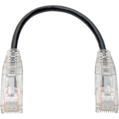 Alternate-Image3 Image for Eaton Tripp Lite Series Cat6 Gigabit Snagless Slim UTP Ethernet Cable (RJ45 M/M), PoE, Black, 8-in. (20.32 cm)