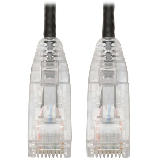 Main Image for Eaton Tripp Lite Series Cat6 Gigabit Snagless Slim UTP Ethernet Cable (RJ45 M/M), PoE, Black, 8-in. (20.32 cm)