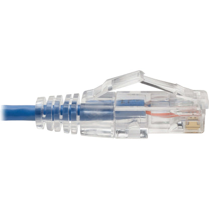 Alternate-Image1 Image for Eaton Tripp Lite Series Cat6 Gigabit Snagless Slim UTP Ethernet Cable (RJ45 M/M), PoE, Blue, 8-in. (20.32 cm)