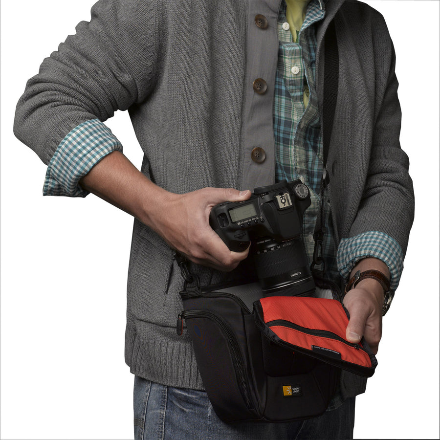 Life-Style Image for Case Logic DCB-306 Carrying Case (Holster) Camera, Accessories, Battery, Cable, Lens Cap, Memory Card, Cloth - Black