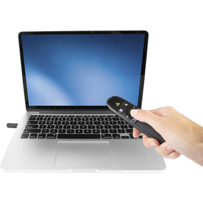 Alternate-Image3 Image for StarTech.com Wireless Presentation Remote with Green Laser Pointer - 90 ft. (27 m) - USB Presentation Clicker for Mac and Windows - Batteries Included - Wireless Slideshow and Volume Controls