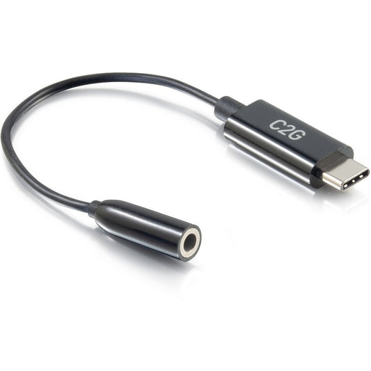 Main Image for C2G USB-C to AUX Adapter Converter - 3.5mm, Supports High Resolution Audio, Black