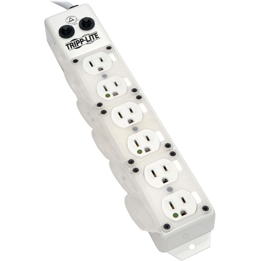 Main Image for Eaton Tripp Lite Series Safe-IT UL 1363A Medical-Grade Power Strip for Patient-Care Vicinity, 6x Hospital-Grade Outlets, 15 ft. Right-Angle Cord