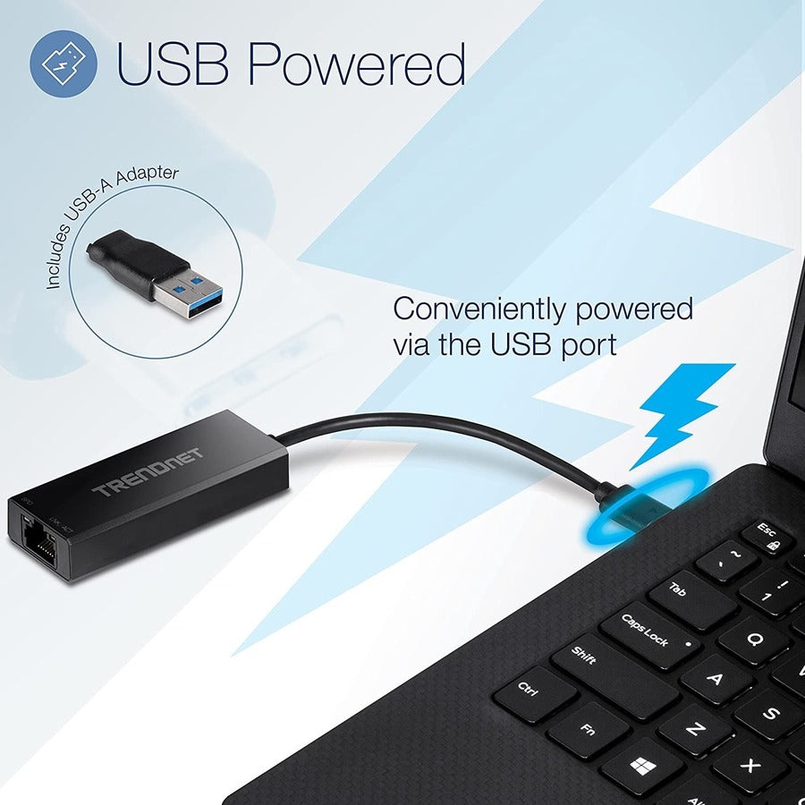 Alternate-Image8 Image for TRENDnet USB-C 3.1 to 2.5GBASE-T Ethernet Adapter, TUC-ET2G, NDAA & TAA Compliant, Windows & Mac Compatible, USB Type-C to USB-A Converter Included, Up to 2.5Gbps Speeds, Black