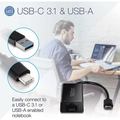 Alternate-Image5 Image for TRENDnet USB-C 3.1 to 2.5GBASE-T Ethernet Adapter, TUC-ET2G, NDAA & TAA Compliant, Windows & Mac Compatible, USB Type-C to USB-A Converter Included, Up to 2.5Gbps Speeds, Black