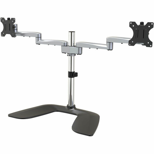 Main Image for StarTech.com Dual Monitor Stand, Ergonomic Desktop Monitor Stand for up to 32"(17.6lb/8kg) VESA Displays, Free-Standing Adjustable, Silver