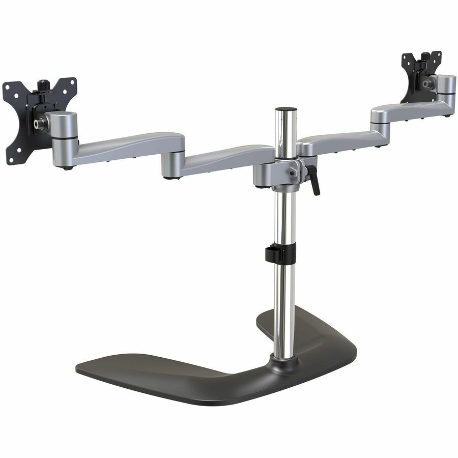 Left Image for StarTech.com Dual Monitor Stand, Ergonomic Desktop Monitor Stand for up to 32"(17.6lb/8kg) VESA Displays, Free-Standing Adjustable, Silver