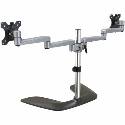 Left Image for StarTech.com Dual Monitor Stand, Ergonomic Desktop Monitor Stand for up to 32"(17.6lb/8kg) VESA Displays, Free-Standing Adjustable, Silver