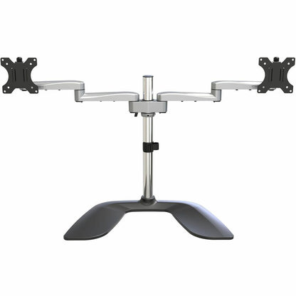 Front Image for StarTech.com Dual Monitor Stand, Ergonomic Desktop Monitor Stand for up to 32"(17.6lb/8kg) VESA Displays, Free-Standing Adjustable, Silver