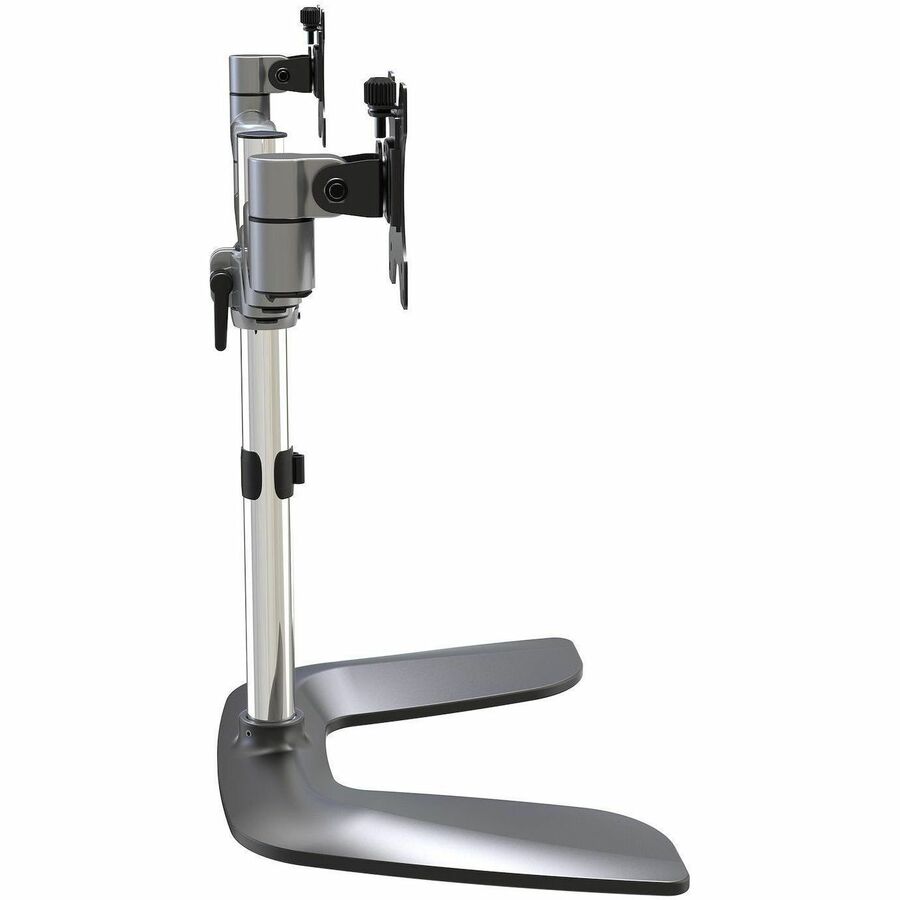 Right Image for StarTech.com Dual Monitor Stand, Ergonomic Desktop Monitor Stand for up to 32"(17.6lb/8kg) VESA Displays, Free-Standing Adjustable, Silver
