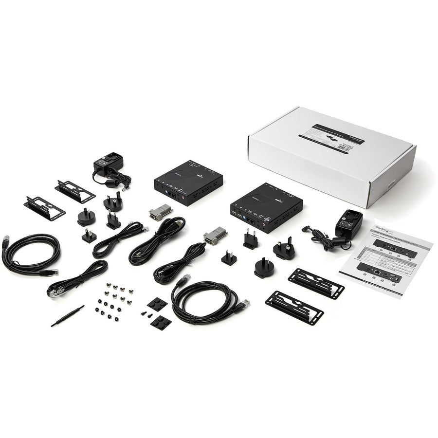 Alternate-Image1 Image for StarTech HDMI KVM Extender over IP Network, 4K 30Hz HDMI and USB over LAN or Cat5e/Cat6 Ethernet (100m/330ft), Remote KVM Console, TAA